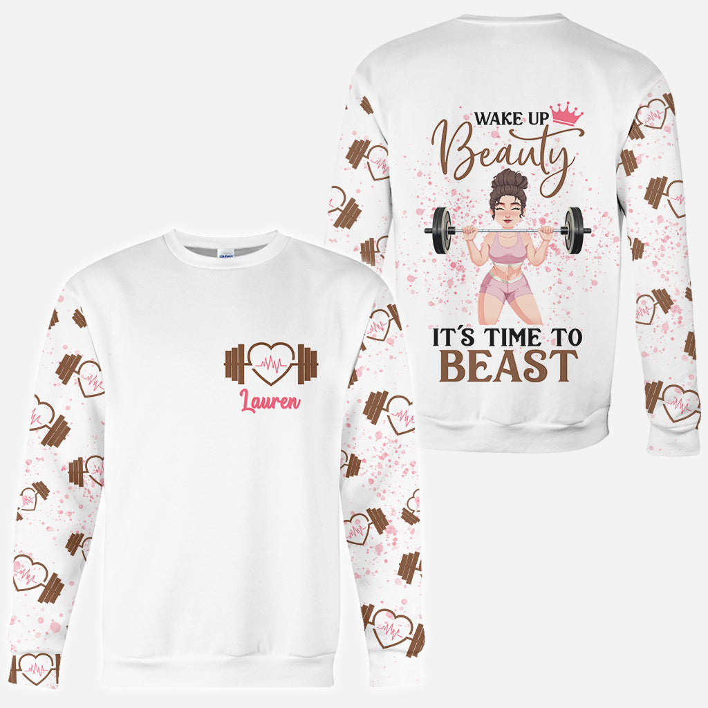 Wake Up Beauty – Personalisiertes Fitness-Shirt