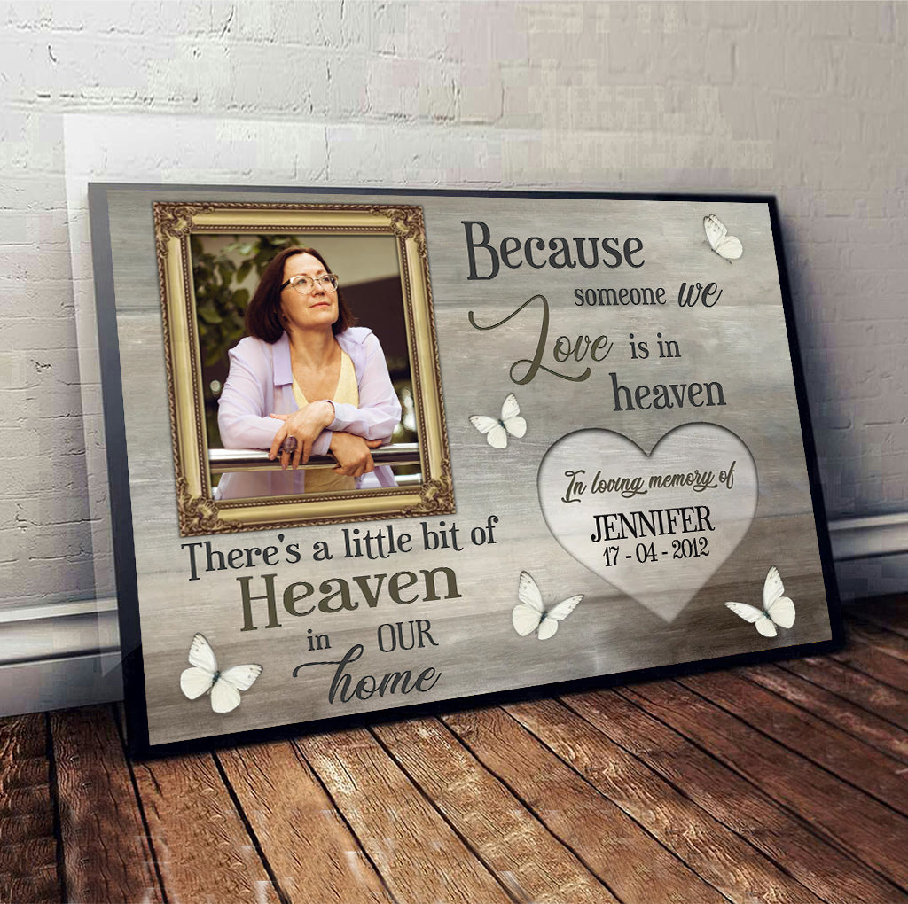 Weil ein geliebter Mensch im Himmel ist – Personalisierte Gedenkleinwand und Poster