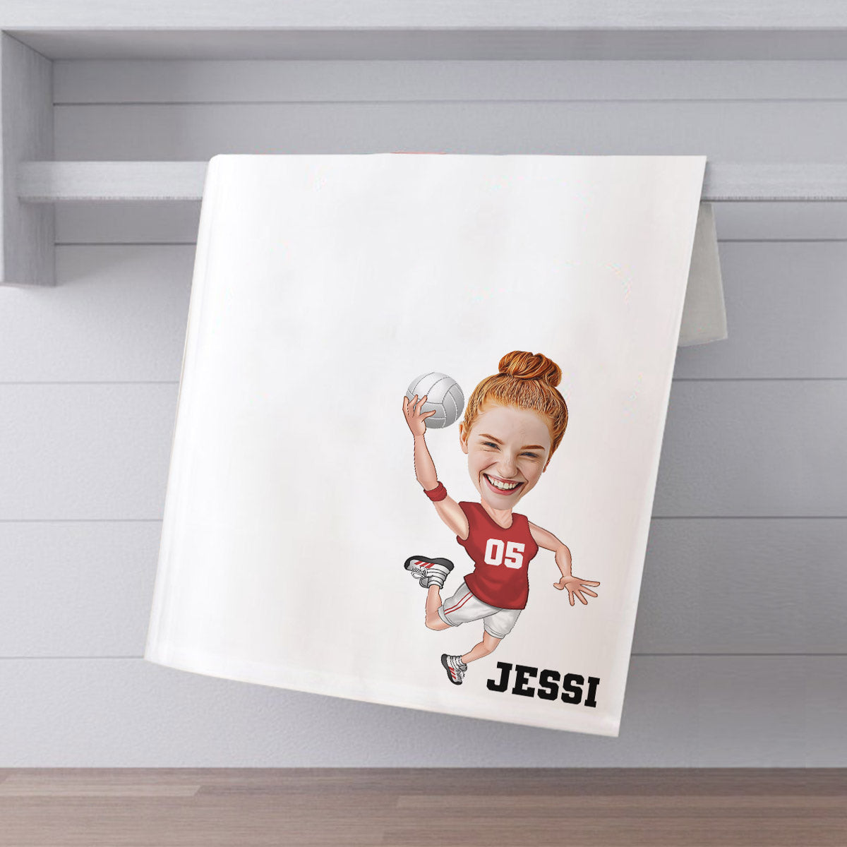 Sportliches Handtuch – personalisiertes Volleyball-Handtuch