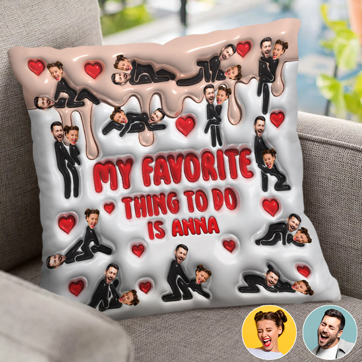 Mein Lieblingshobby bist du – personalisiertes Pärchenkissen