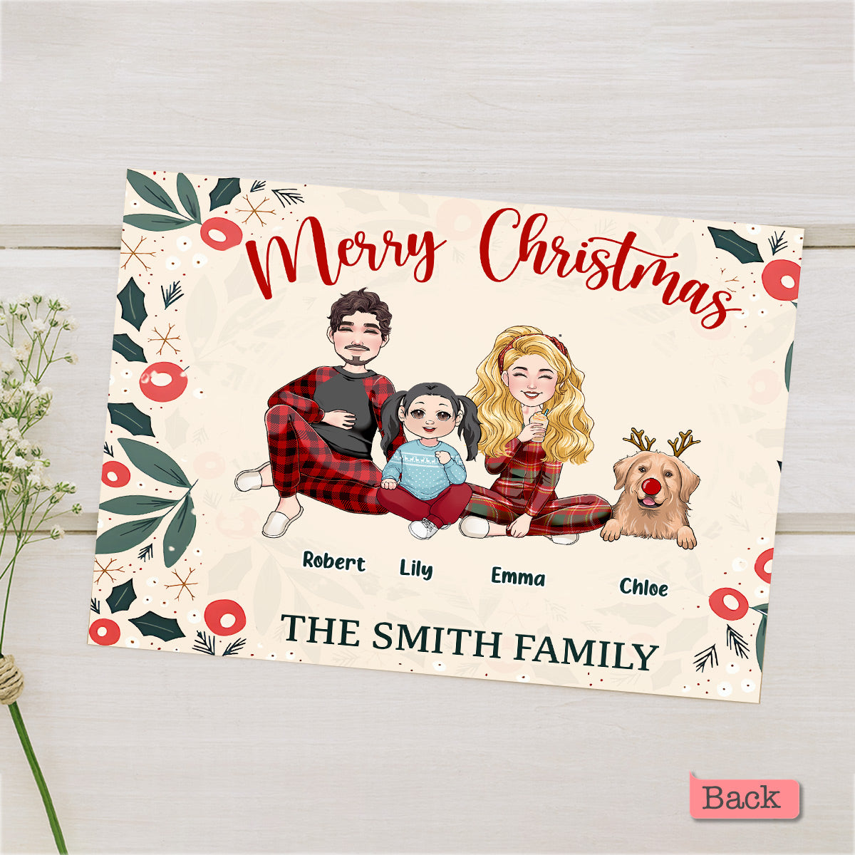 Frohe Weihnachten – Personalisierte Familiengrußkarte