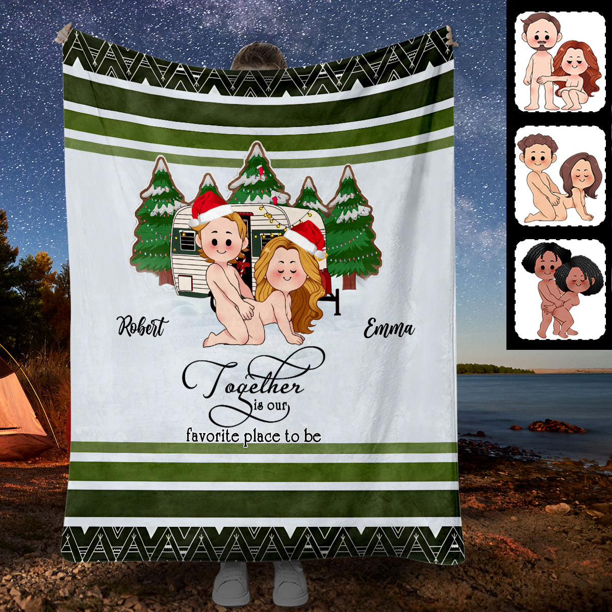 Gemeinsam sind wir am liebsten – personalisierte Campingdecke
