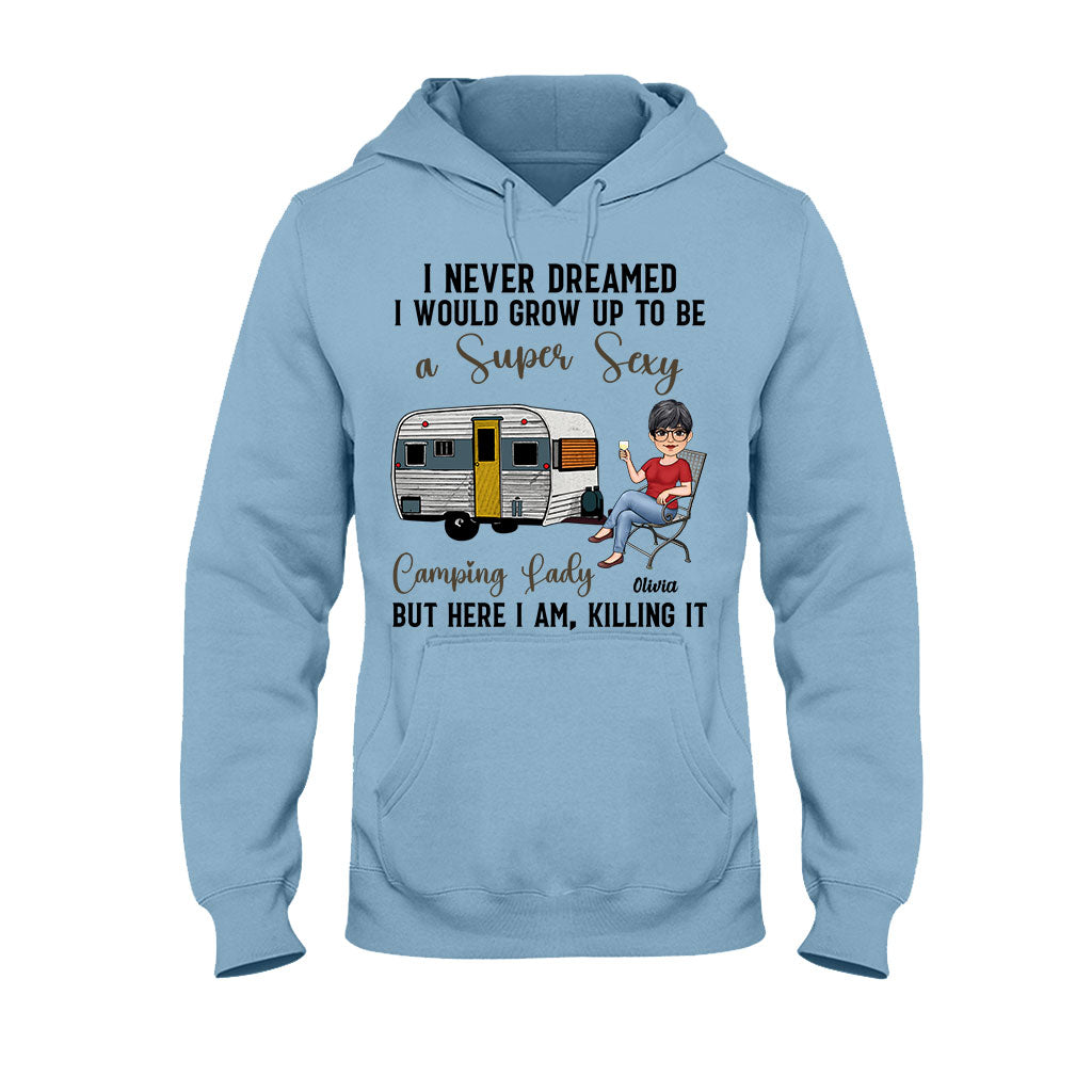 Camping Lady – Personalisiertes Camping-T-Shirt & Hoodie