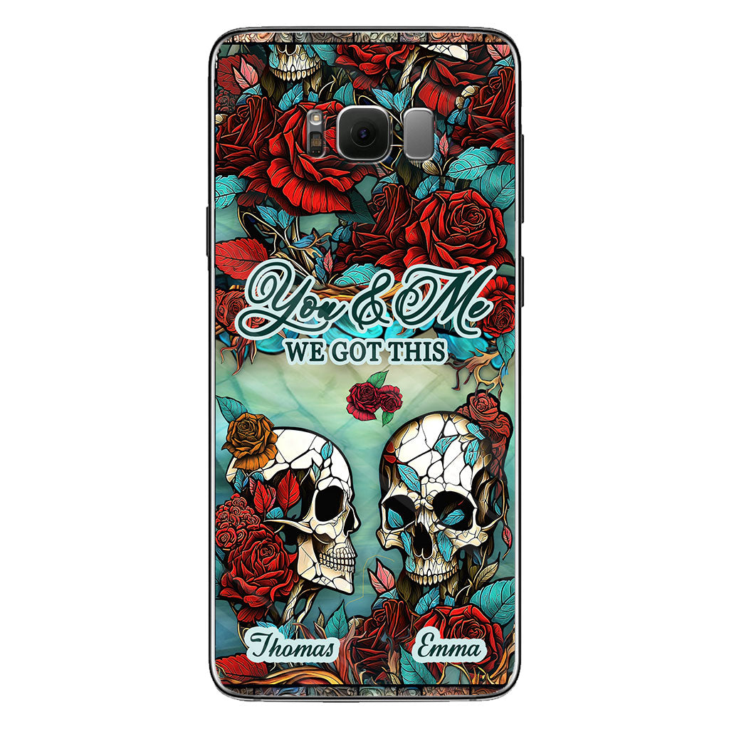 Totenkopf-Paar – Totenkopf-Geschenk für Ehemann, Ehefrau, Freund, Freundin – Personalisierte Handyhülle