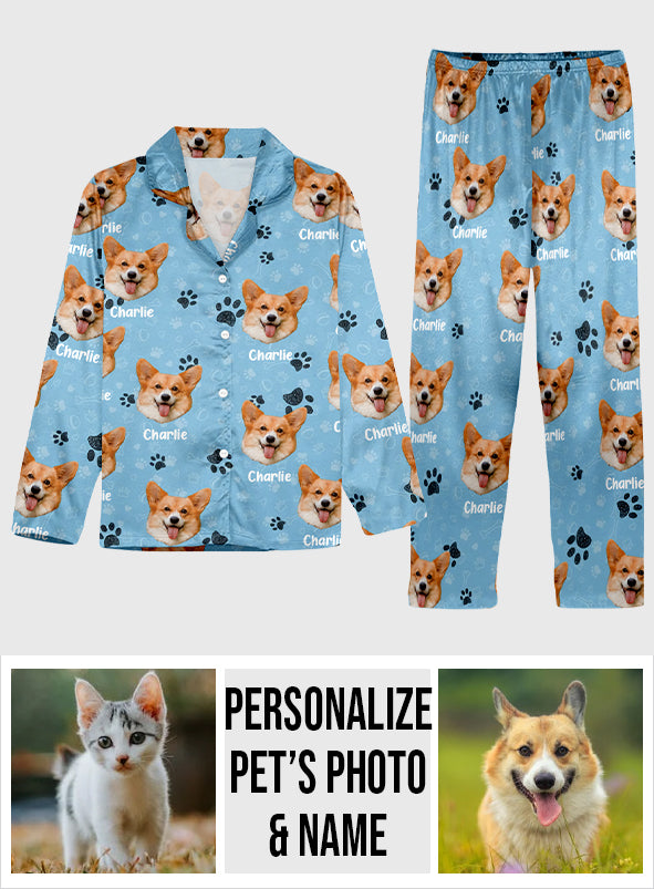 Personalisierte Haustierdecke mit Foto – Geschenk für Katzenliebhaber, Hundeliebhaber, Katzenfreunde – Personalisierter Pyjama mit Knopfleiste
