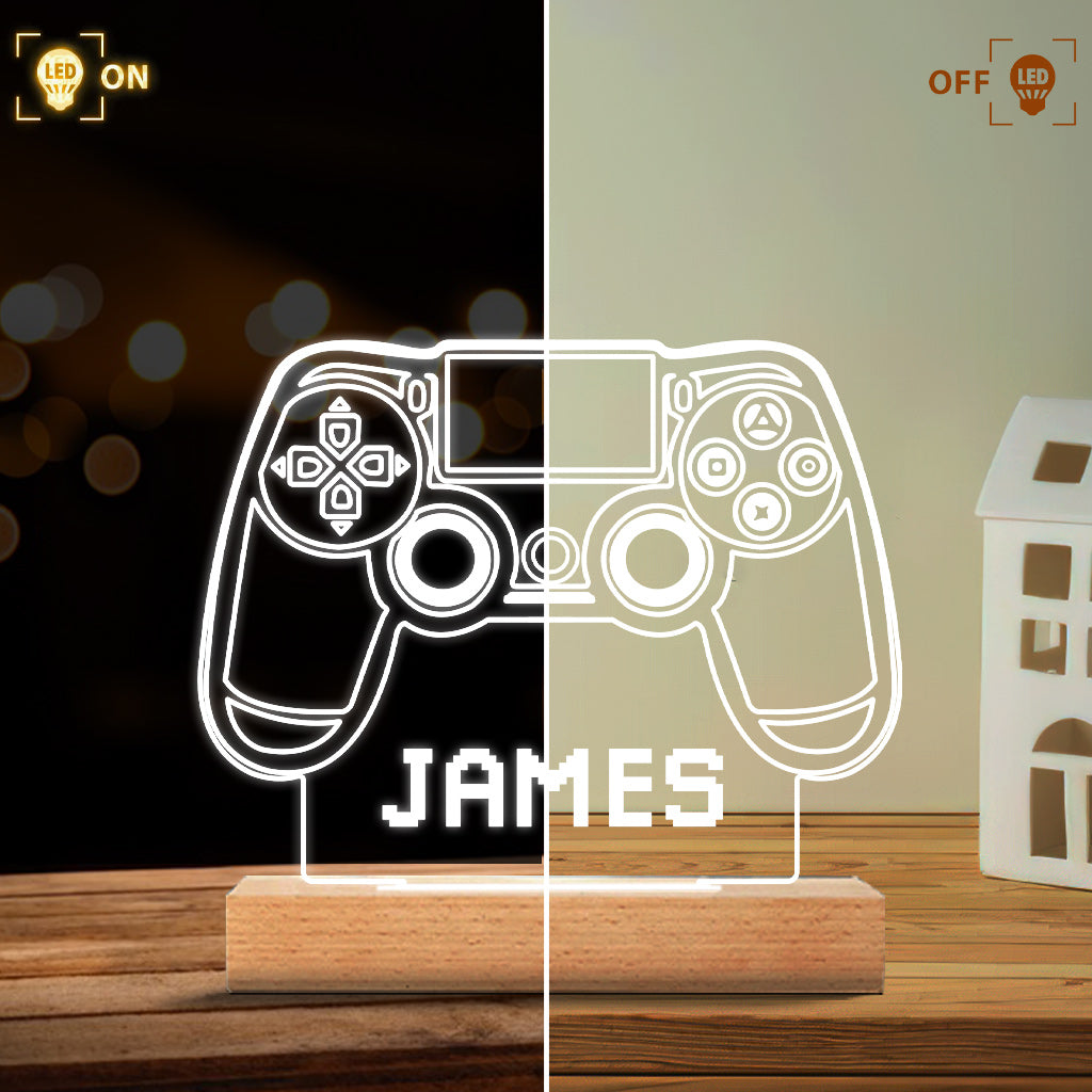 Spielzimmer – Personalisierte, videospielförmige Leuchtplatte