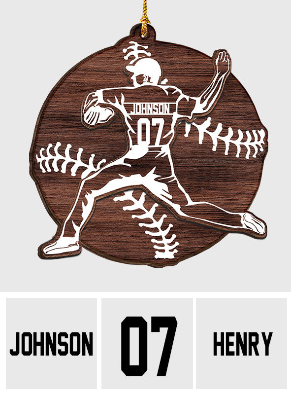 Baseball-Saison – Personalisierter Baseball-Weihnachtsbaumschmuck (2-lagig)