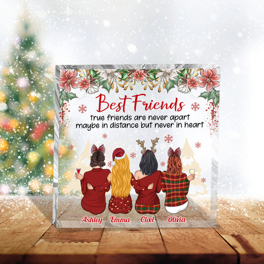 Wahre Freunde sind nie getrennt – Personalisierte Acrylplakette in individueller Form für beste Freunde