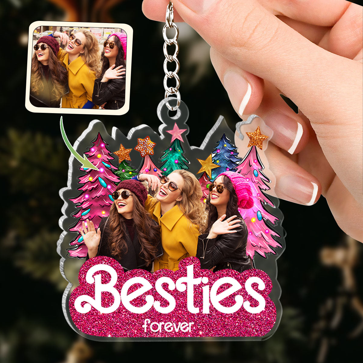 Sister Forever - Gift for friend - Personalized Transparent Keychain