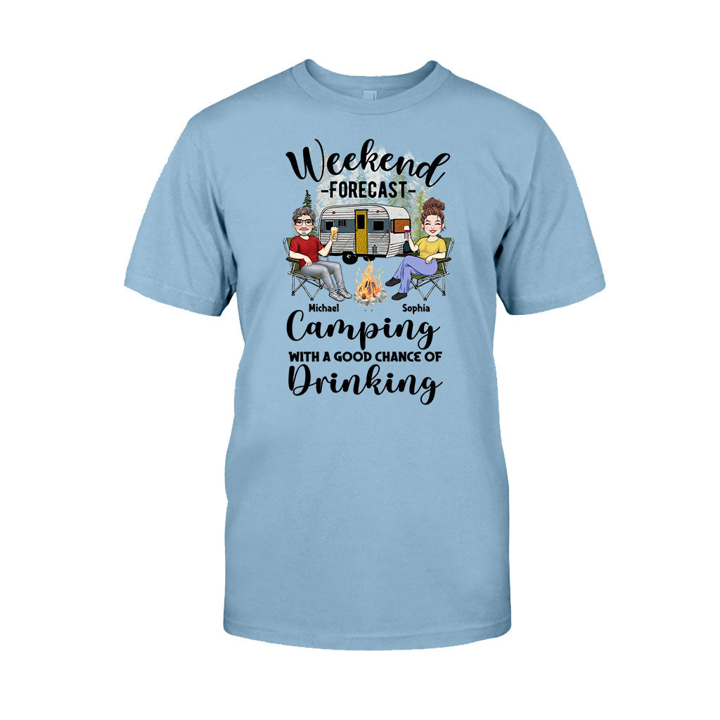 Wochenendprognose – Personalisiertes Camping-T-Shirt und Hoodie
