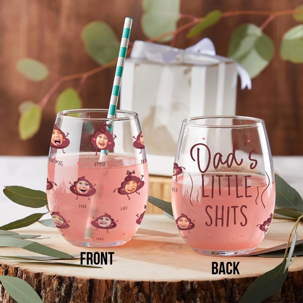 Mamas kleiner Scheißer – Geschenk für Mama, Oma, Papa, Opa – Personalisiertes Weinglas