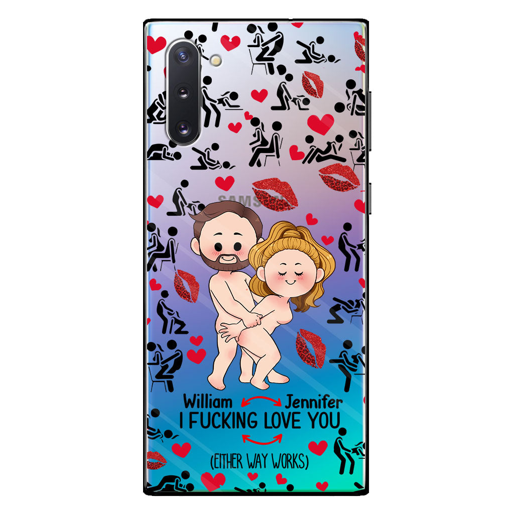Ich liebe dich – Geschenk für Ehemann, Ehefrau, Freund, Freundin – Personalisierte transparente Handyhülle