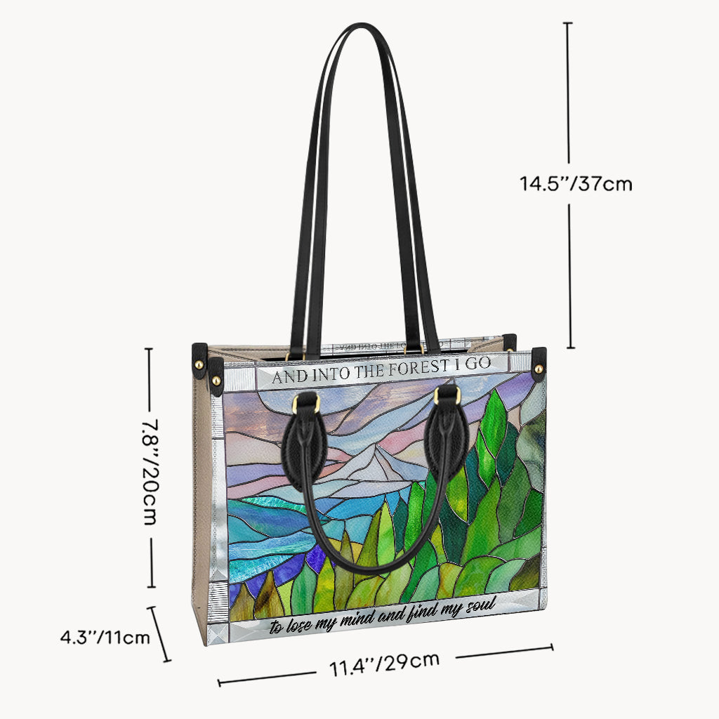 Und hinein in den Wald gehe ich – Wanderhandtasche aus Leder