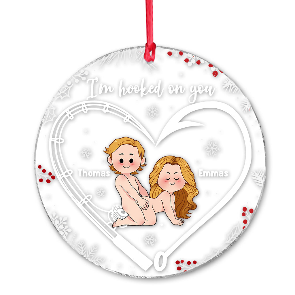 I'm Hooked On You - Personalized Fishing Transparent Ornament