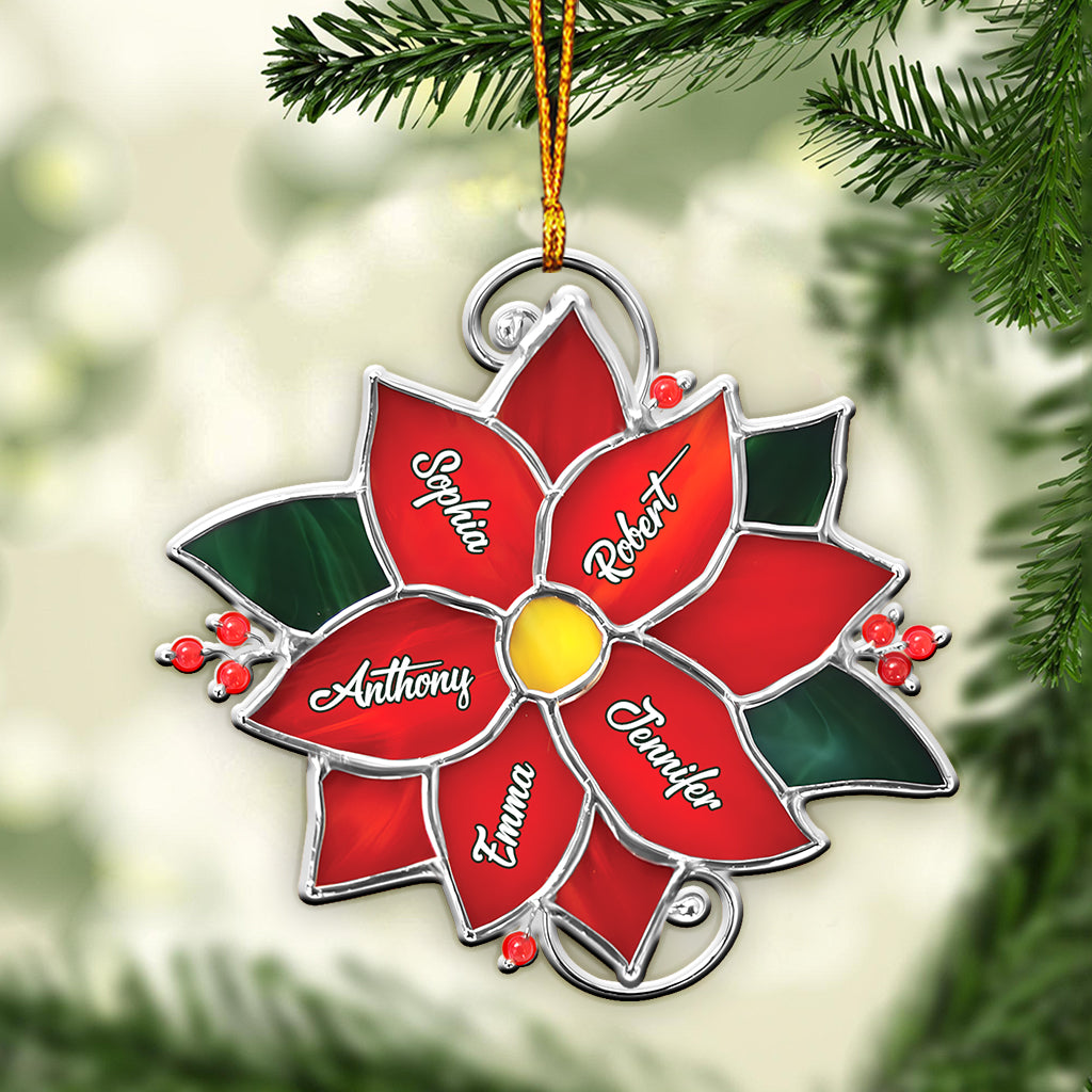 Weihnachtsblumen für die Familie – personalisierter Familienschmuck