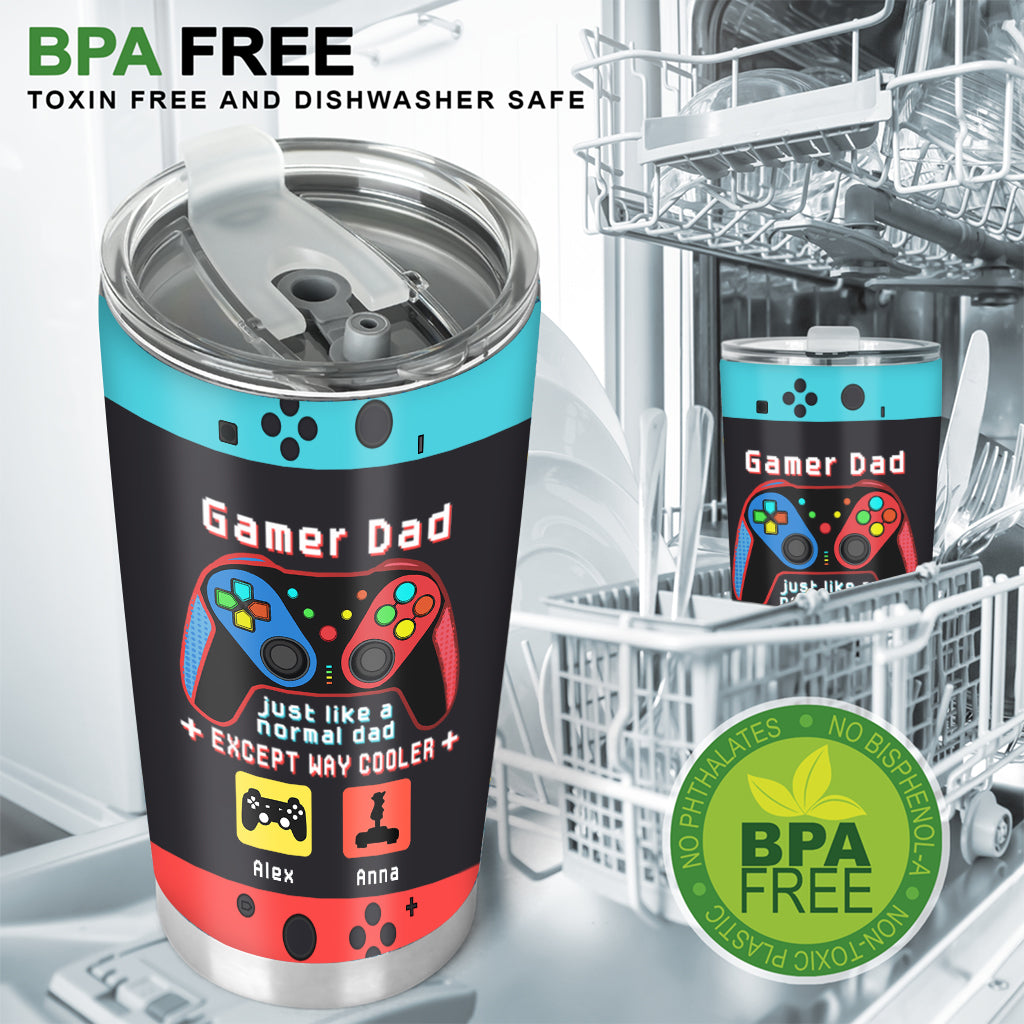 Gamer Dad Like A Regular Dad But Way Cooler - Video Game gift for dad, Gamer - Personalized Tumbler