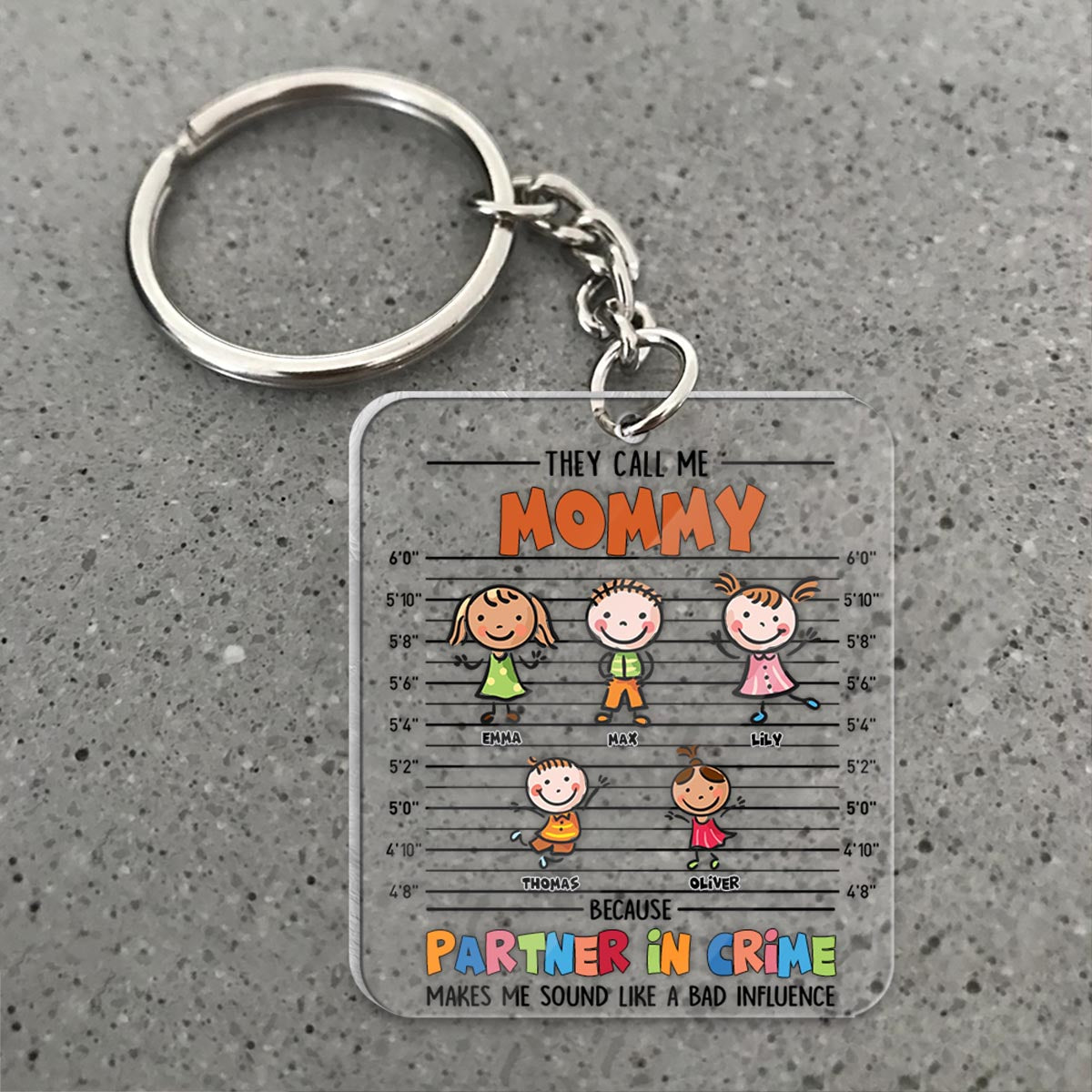 Partner In Crime - Gift for grandpa, grandma, mom, dad, uncle, aunt, brother, sister - Personalized Keychain