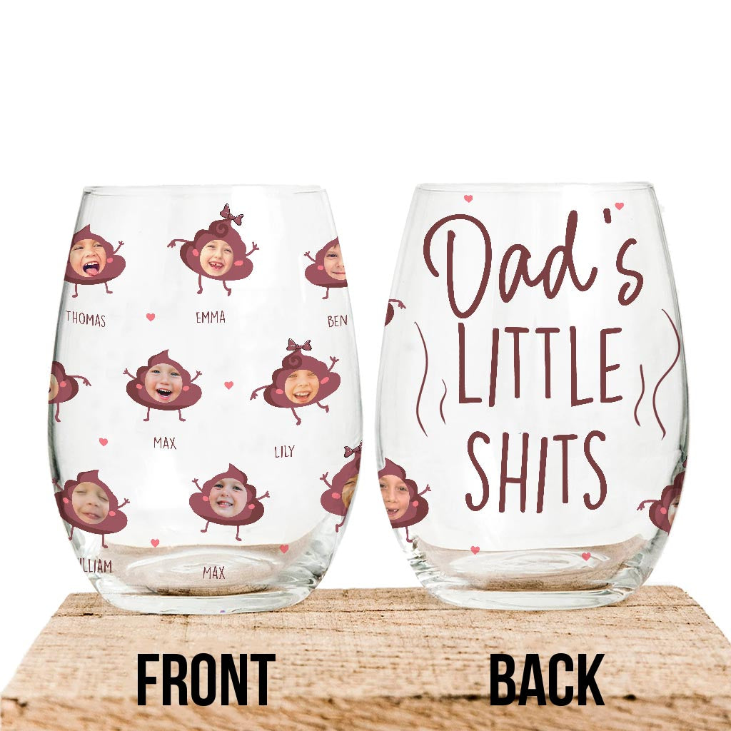 Mamas kleiner Scheißer – Geschenk für Mama, Oma, Papa, Opa – Personalisiertes Weinglas