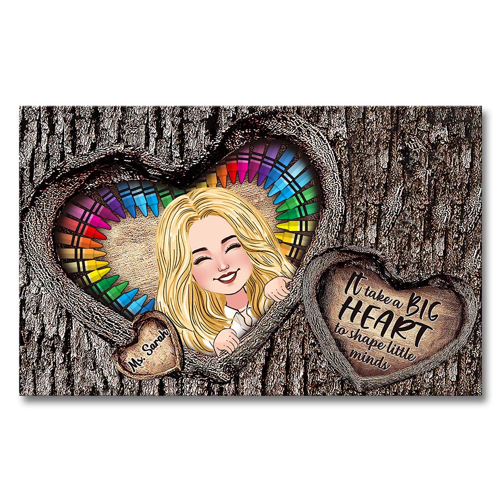 Es braucht ein großes Herz – Personalisierte Leinwand und Poster für Lehrer