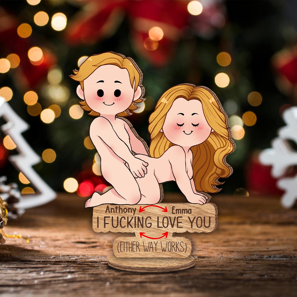 Ich liebe dich – Geschenk für Ehemann, Ehefrau, Freund, Freundin – Personalisierte, freistehende Holzplakette