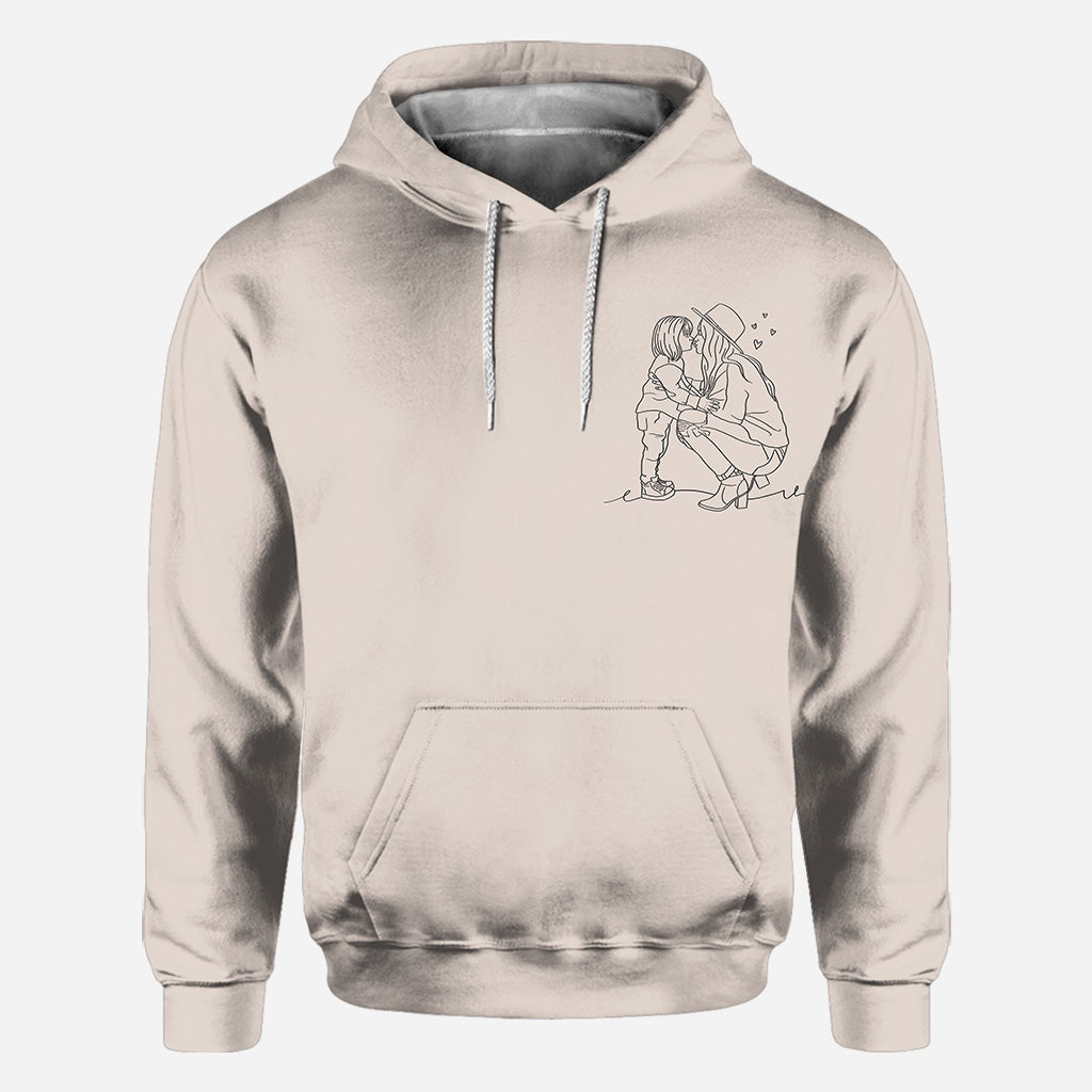 Strichzeichnung - Personalisiertes Stiefmutter-T-Shirt