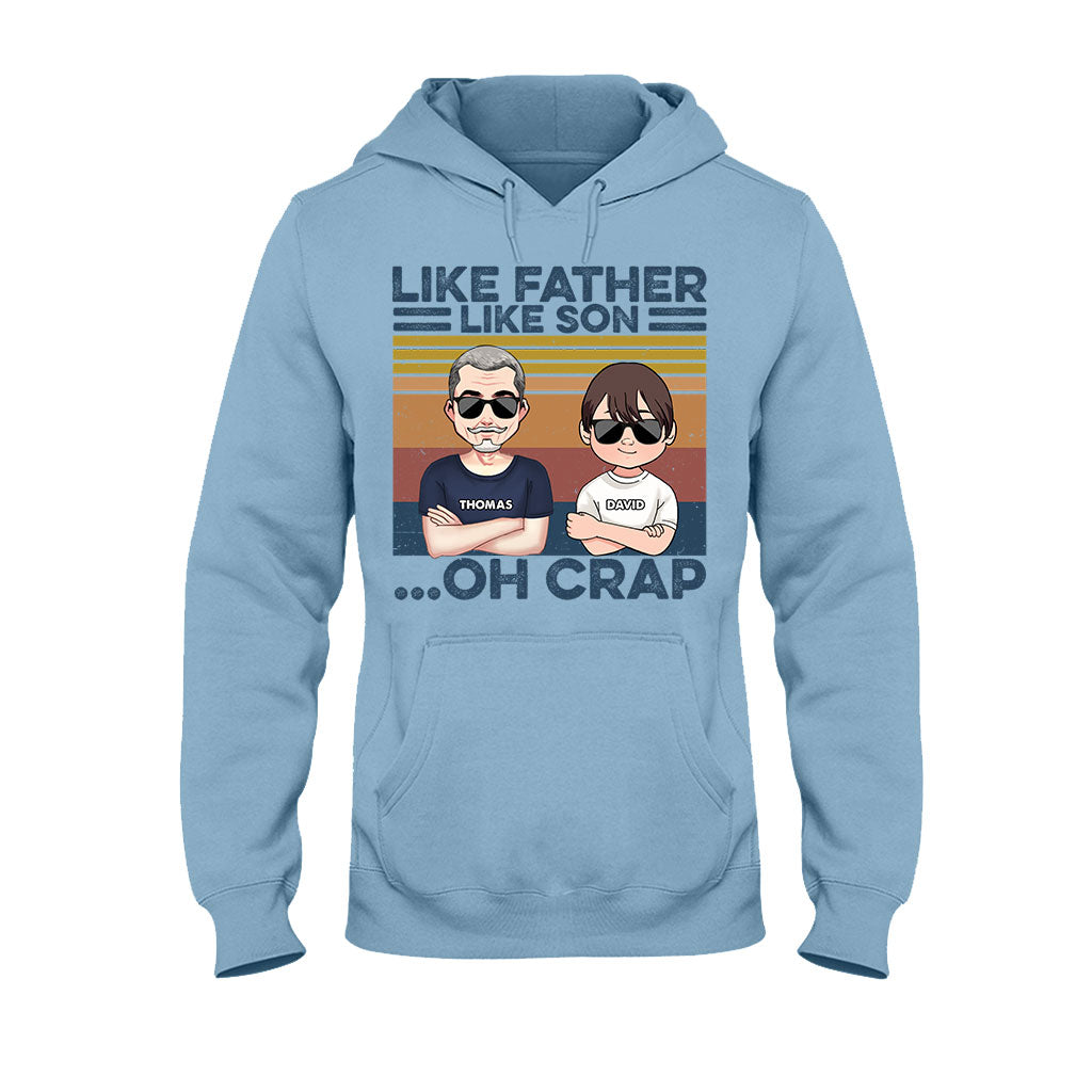 Wie der Vater, so der Sohn – Geschenk für Papa – Personalisiertes T-Shirt und Hoodie