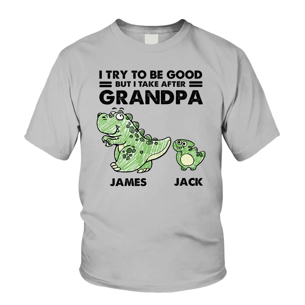 Ich bin ganz nach meiner Oma/meinem Opa gekommen – Geschenk für Opa – Personalisiertes T-Shirt und Hoodie