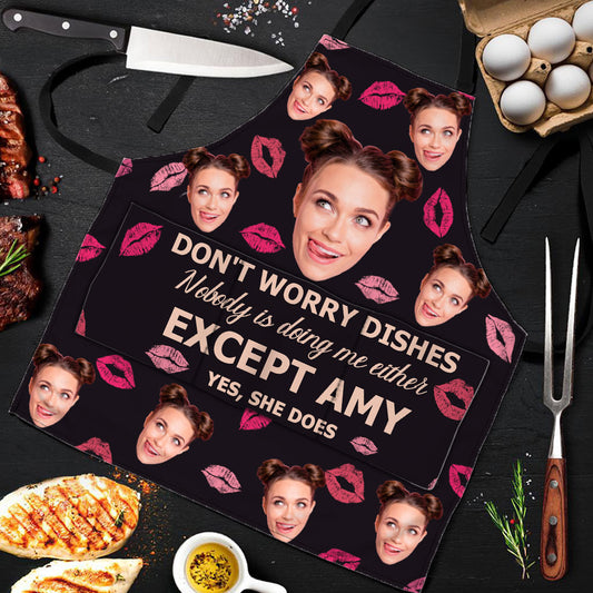 Don't Worry Dishes - Couple gift for husband, wife, girlfriend, boyfriend - Personalized Apron