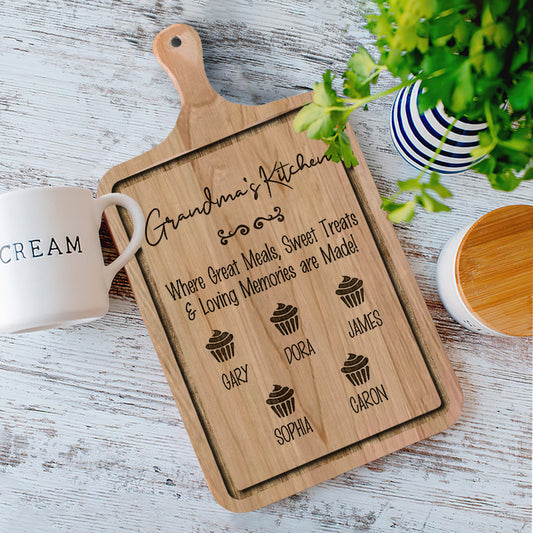 Grandma's Kitchen - Personalized Grandma Cutting Board