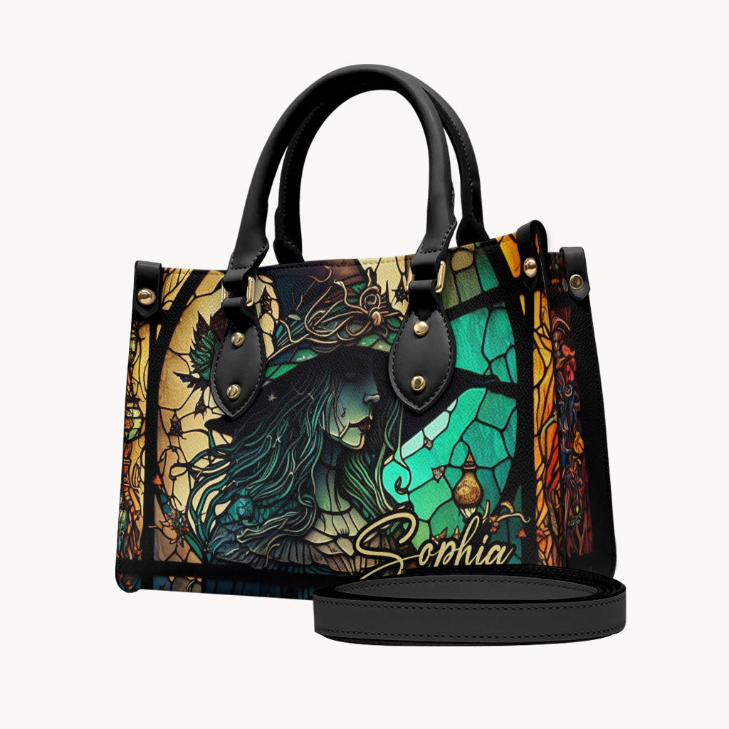 Mysteriöse Hexe – Personalisierte Hexen-Lederhandtasche