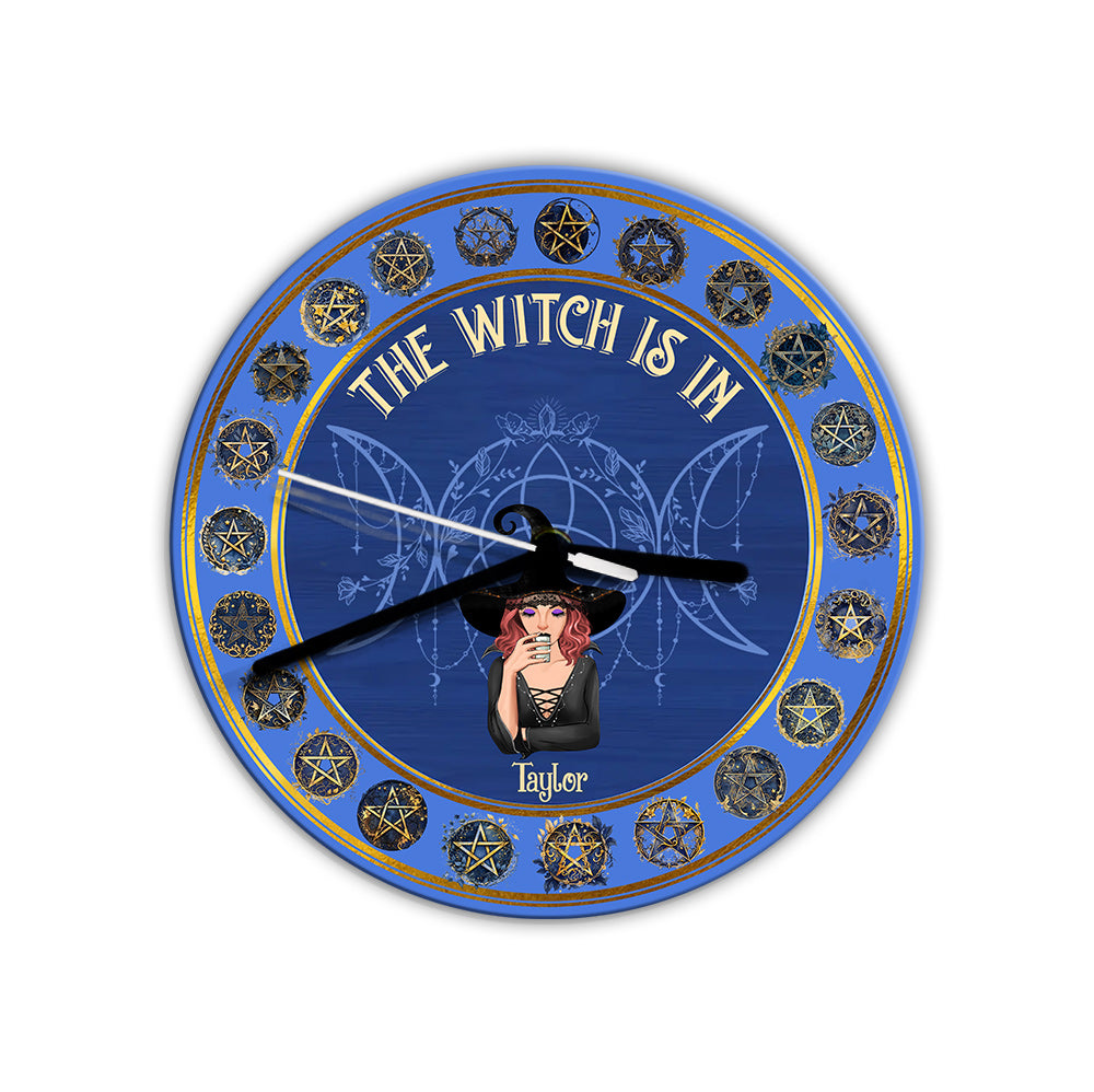 The Witch Is In - Personalized Witch Wall Clock