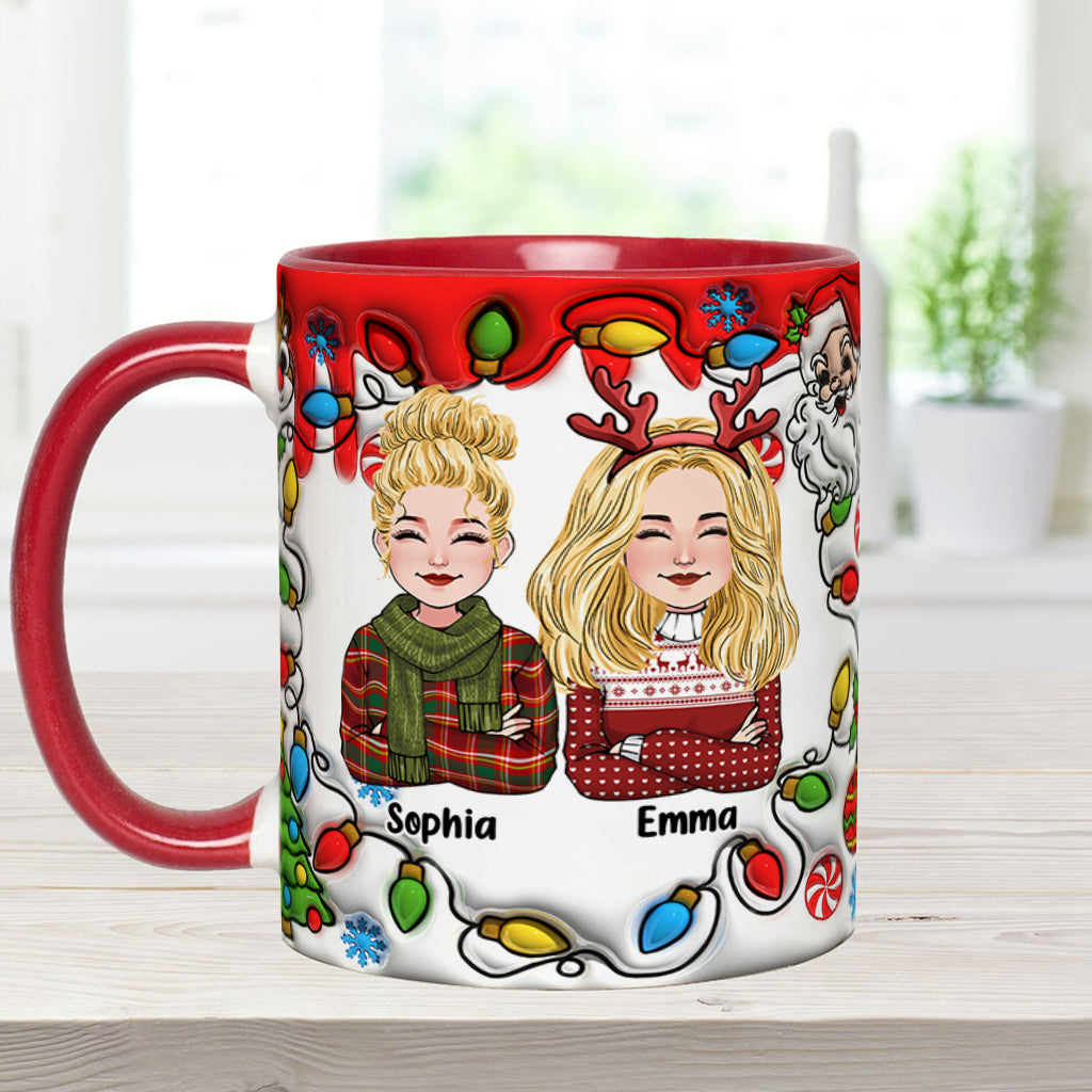 Kollegen sind wie Weihnachtslichter – Personalisierte Tasse mit Kollegen-Akzent