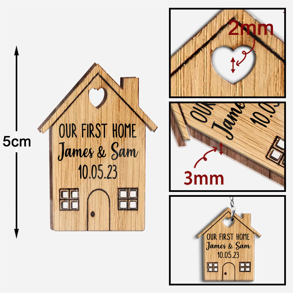 Unser erstes Zuhause – personalisierter Schlüsselanhänger zum Einzug