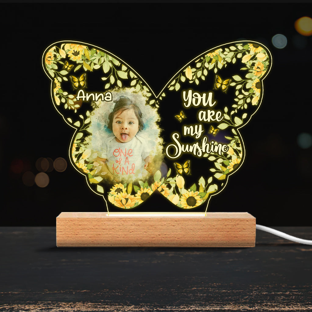 I Love You To The Moon And Back - Personalized Family Shaped Plaque Light Base