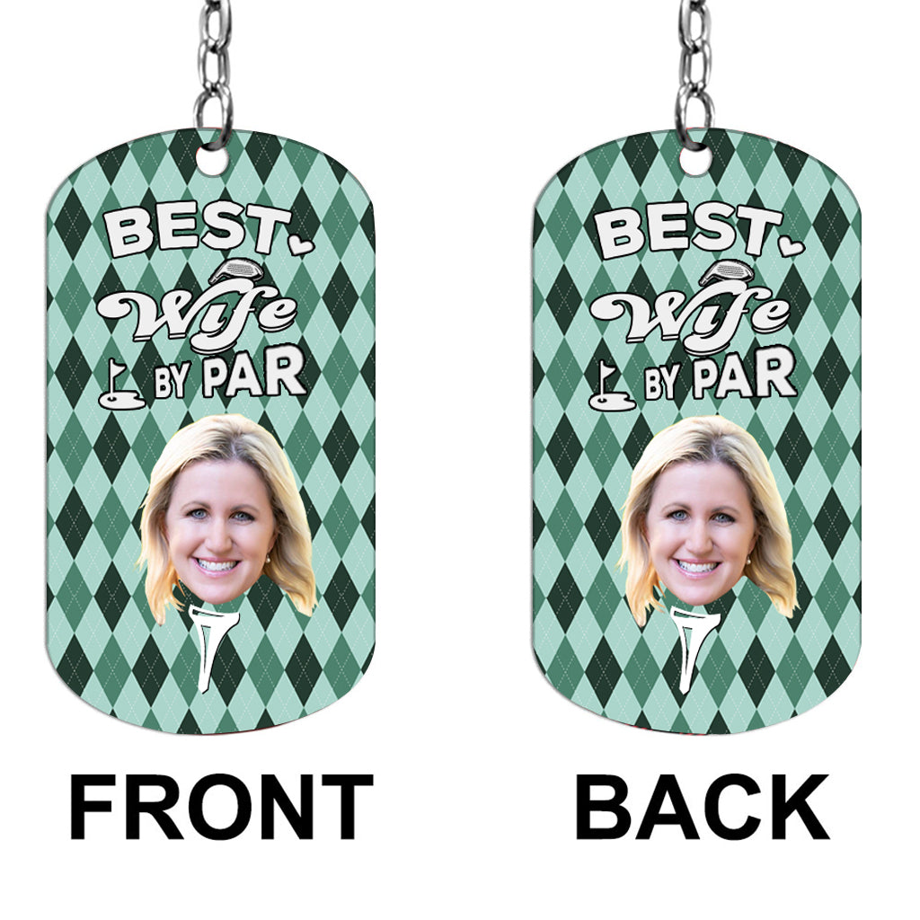 Best Dad By Par - Golf gift for dad, him, boyfriend, husband, grandpa - Personalized Stainless Steel Keychain