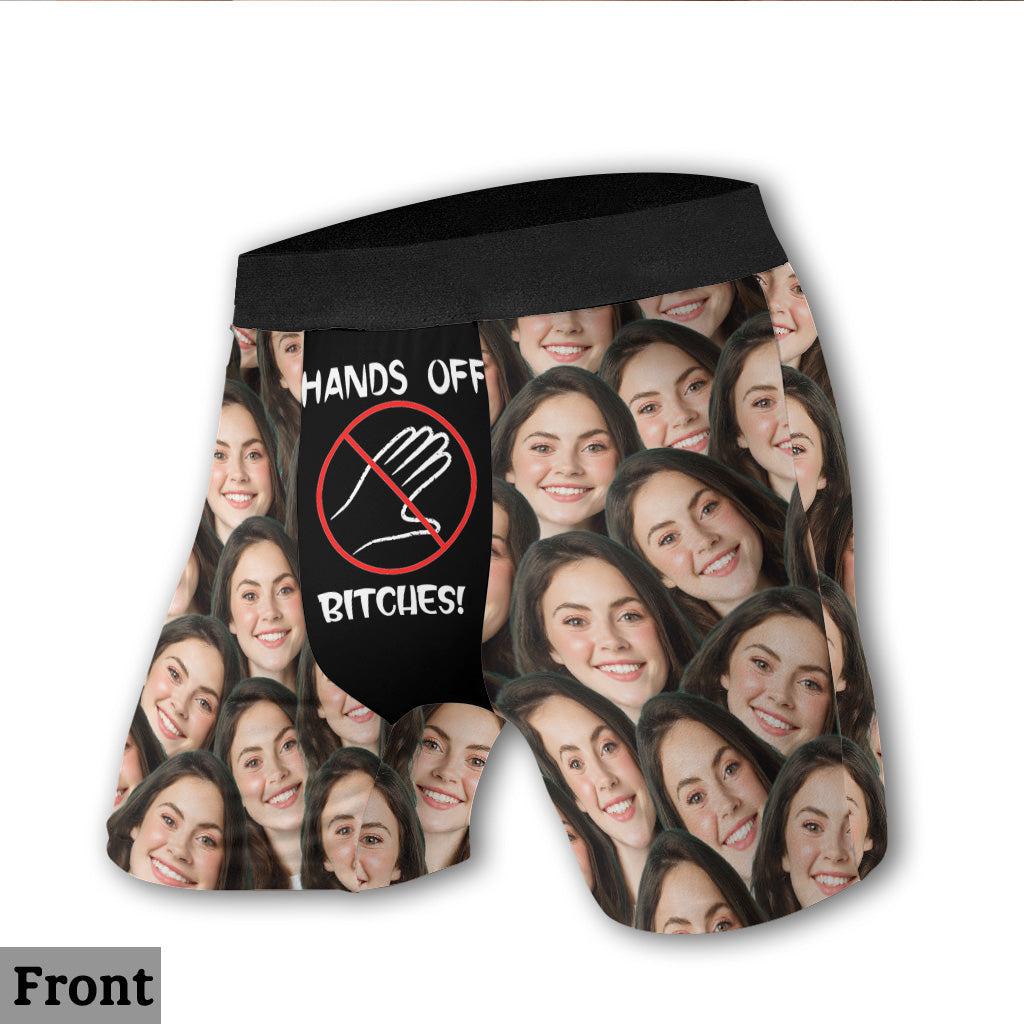 Hands Off - Personalized Couple Men Boxer Briefs