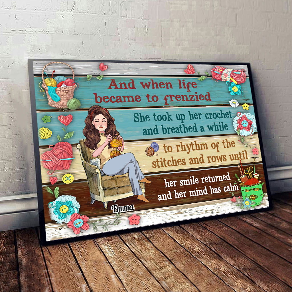 Häkel-Liebe – Häkelgeschenk für Mama, Freundin, Ehefrau, Oma – Personalisierte Leinwand und Poster