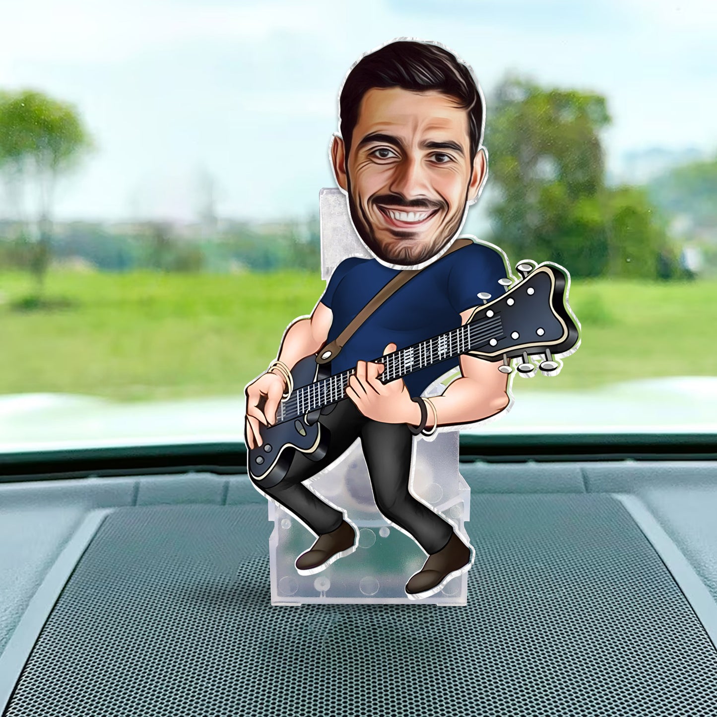 Witziger Gitarrist – Gitarrengeschenk für Ehemann, Freund, Vater, Sohn – Personalisierter Shaking Head