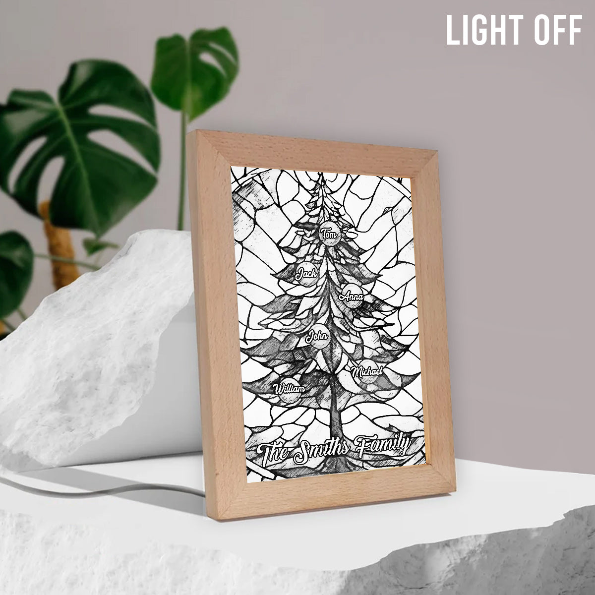 Weihnachtsbaum für die Familie – Personalisierter Familien-Lichter-Fotorahmen