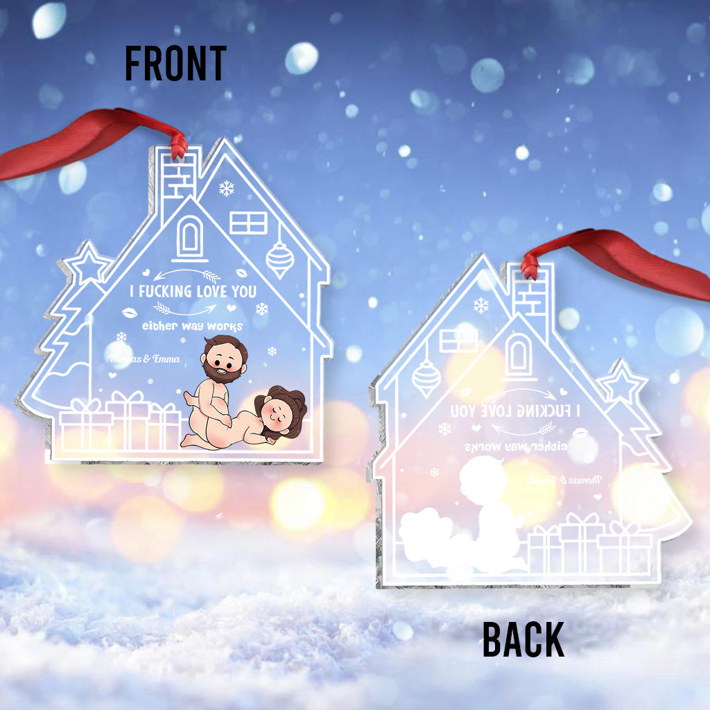 Ich liebe dich – Personalisierter transparenter Anhänger für Paare