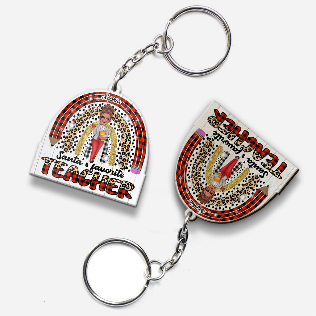 Santa's Favorite Teacher - Personalized Teacher Keychain