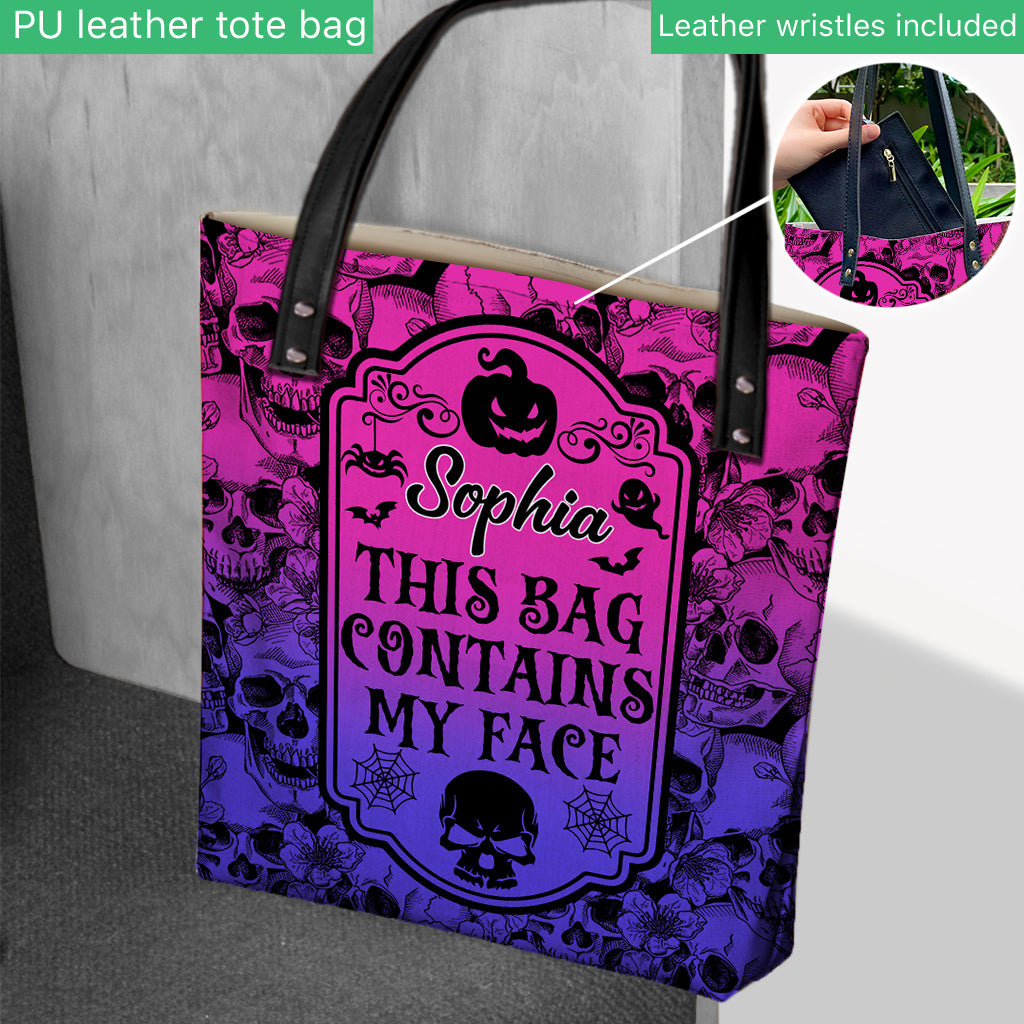 Diese Tasche enthält mein Gesicht – personalisierte Totenkopf-Tragetasche