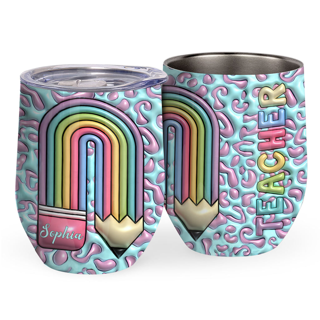 Lehrerleben – Personalisierter Weinbecher für Lehrer