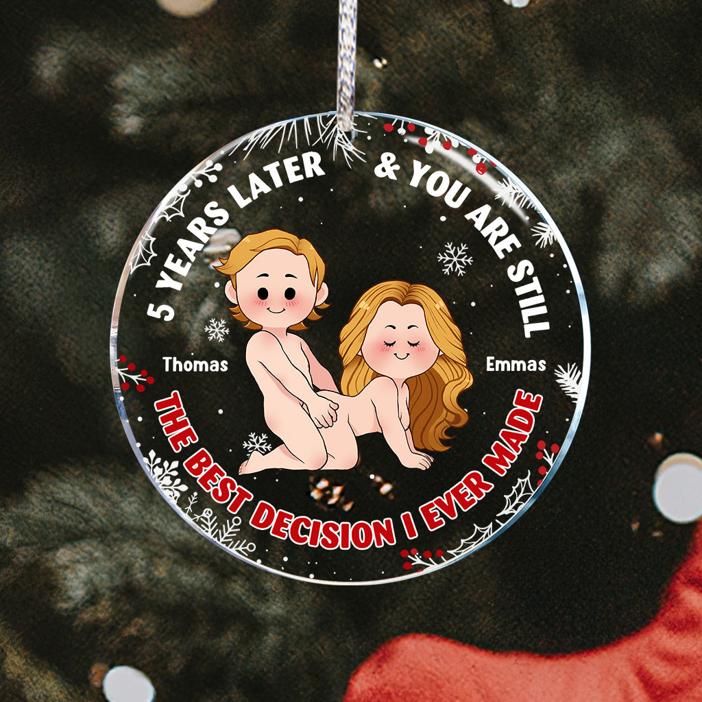 The Best Decision - Personalized Couple Transparent Ornament