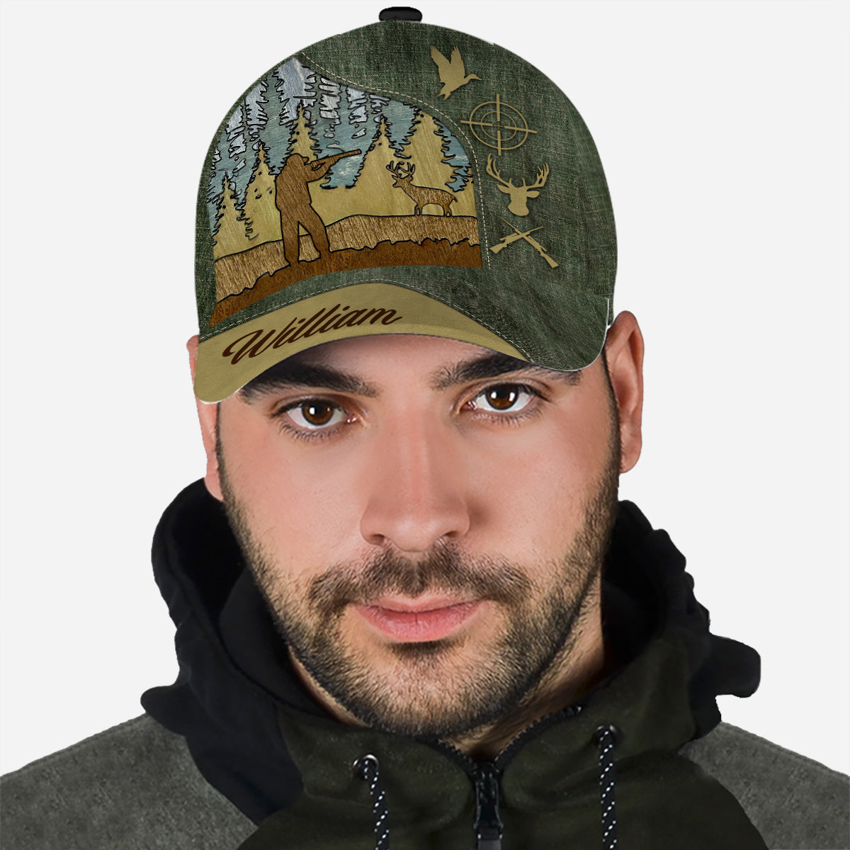 Waldlandschaft - Personalisierte Jagd-Klassiker-Kappe