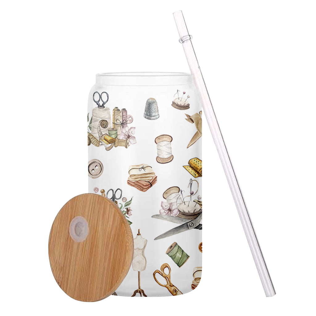 Nähbegeisterung – Personalisierte Nähdose aus Glas