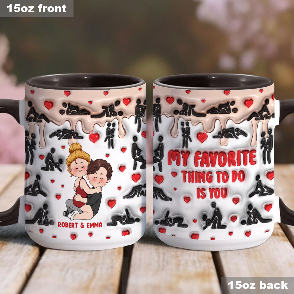 Meine Lieblingsbeschäftigung ist mit dir - Personalisierte Tasse für Paare