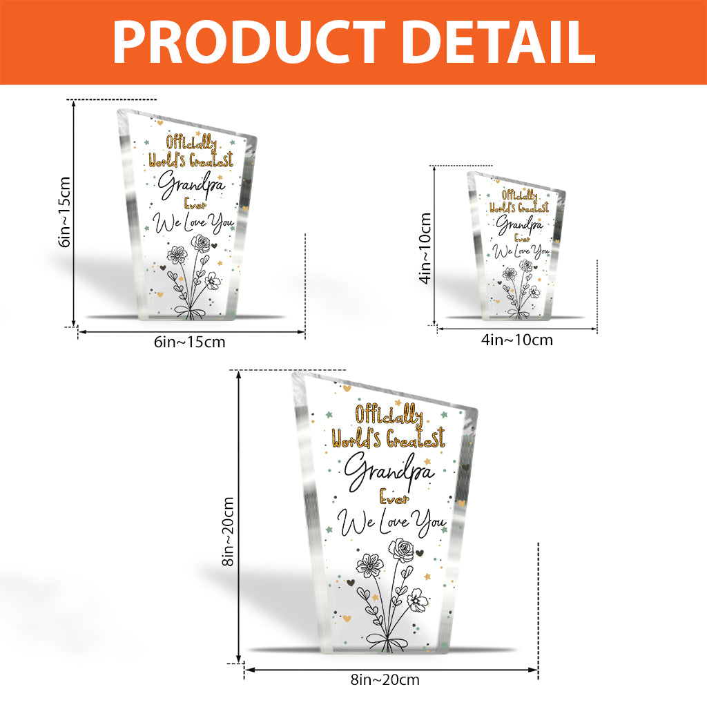 Offiziell die beste Mama der Welt – Geschenk für Mama, Oma, Ehefrau, Papa, Opa, Ehemann – Personalisierte Acrylplakette in individueller Form