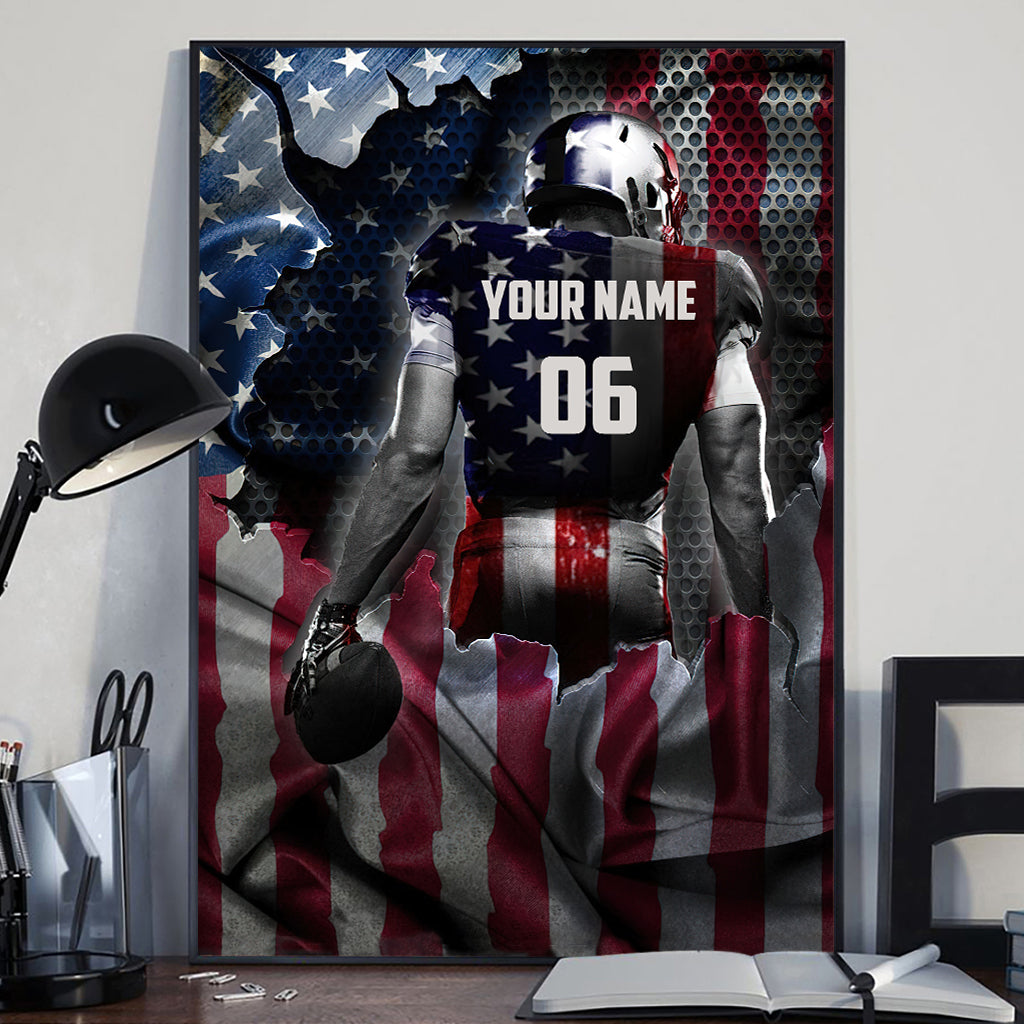 Ich liebe American Football – Personalisierte Football-Leinwand und Poster