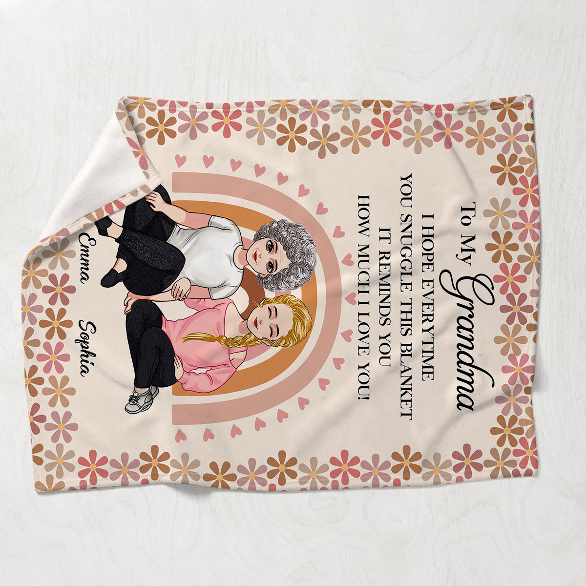 Wir hoffen, dass du dich jedes Mal, wenn du diese Decke kuschelst, daran erfreut – Geschenk für Mama, Oma – personalisierte Decke